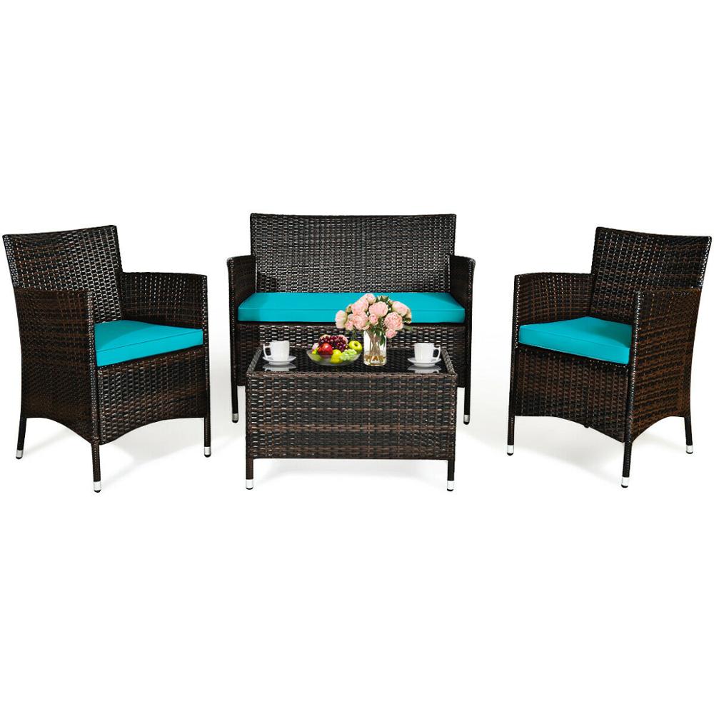 4PCS Rattan Patio Furniture Set BySmart