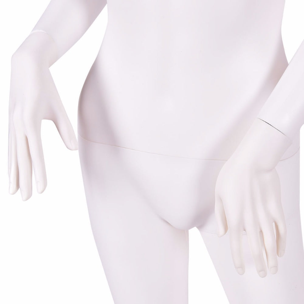 Female Mannequin Plastic Full Body Dress Form Display w/ Base White HW53950