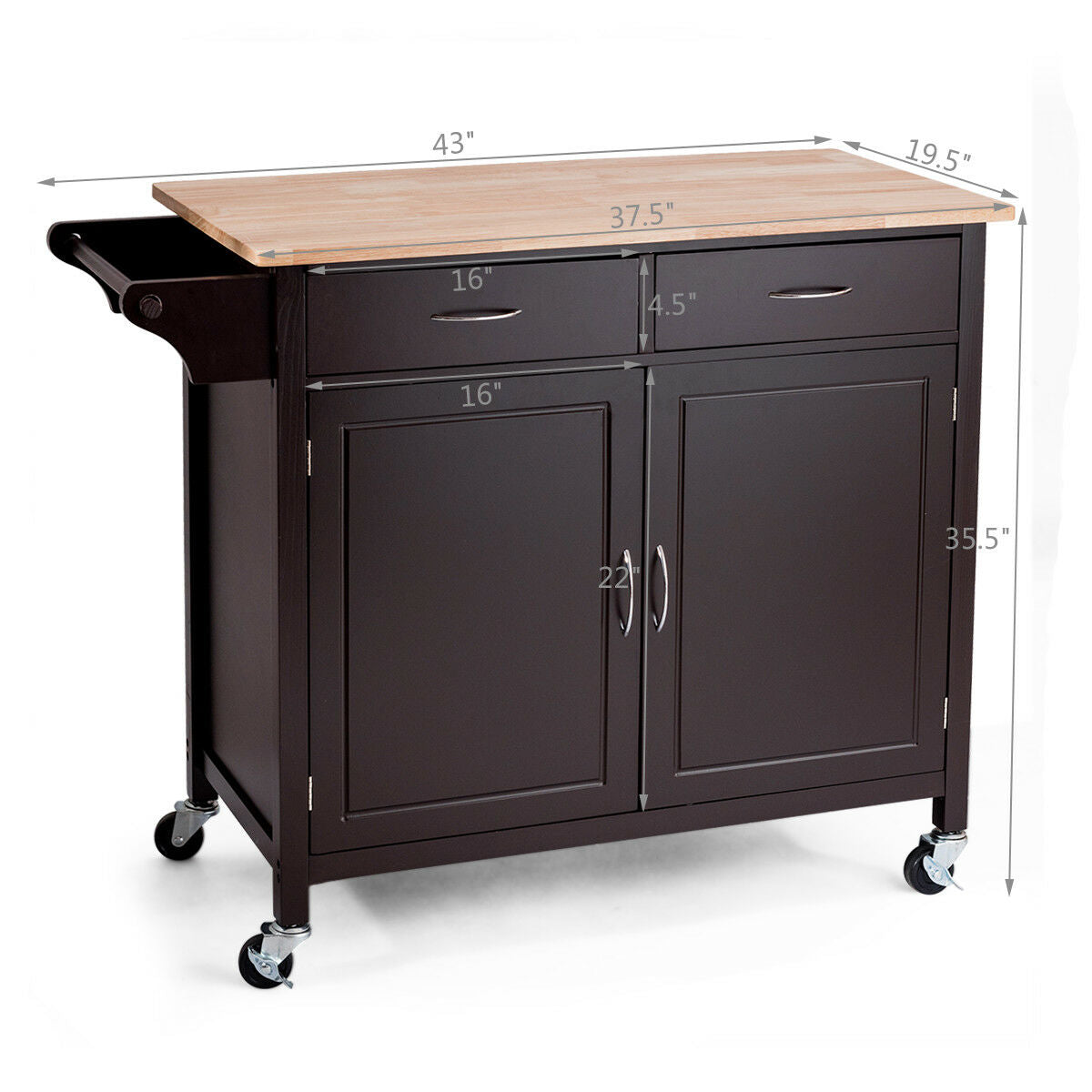 Rolling Kitchen Cart Island