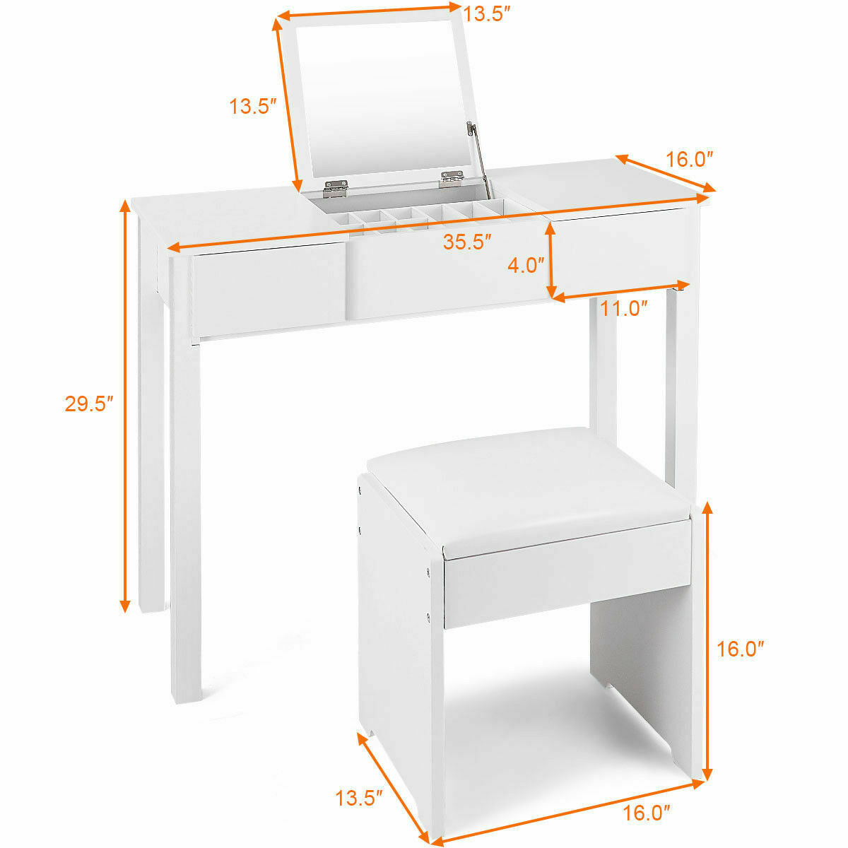 White Vanity Dressing Table