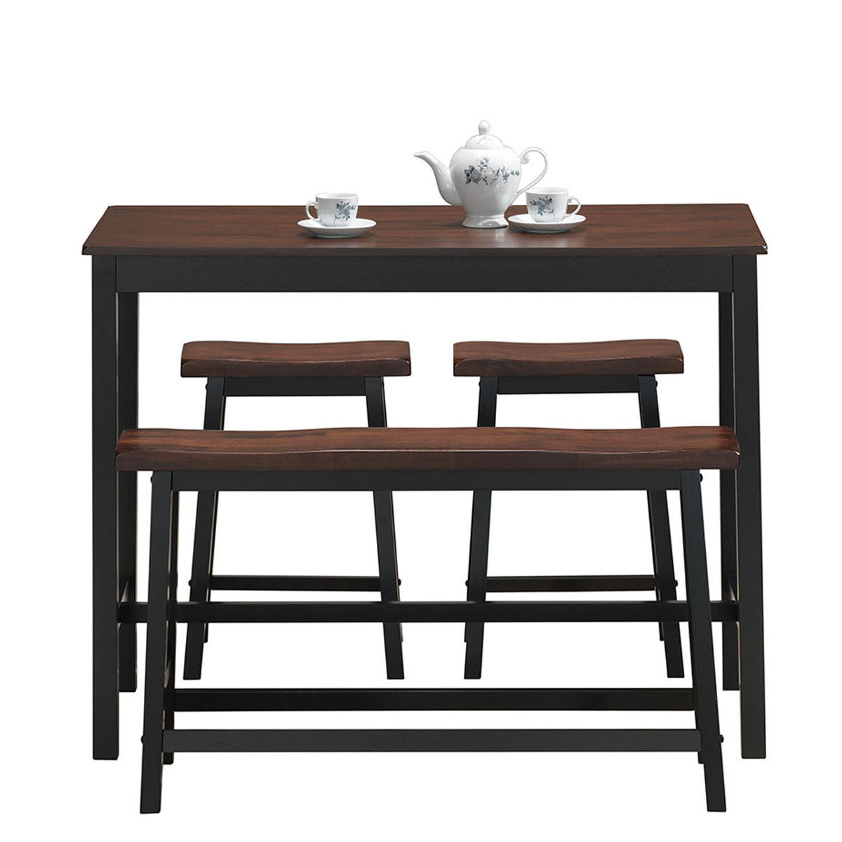 4 Pcs Solid Wood Counter Height Table Set