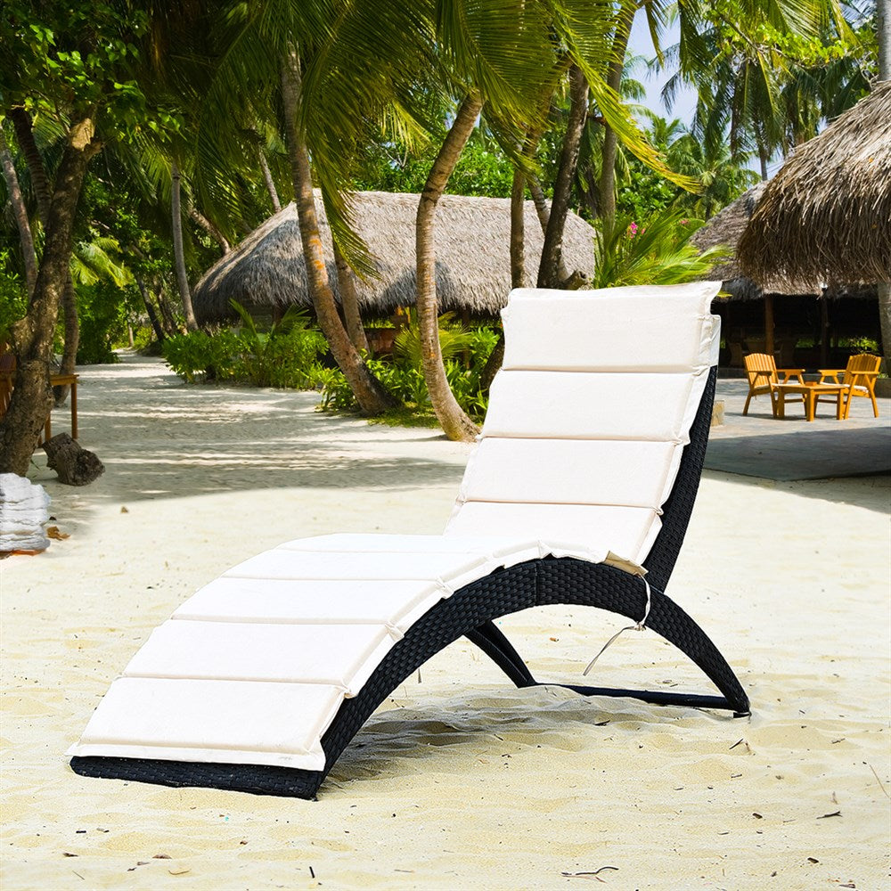 Folding Patio Rattan Lounge Chair