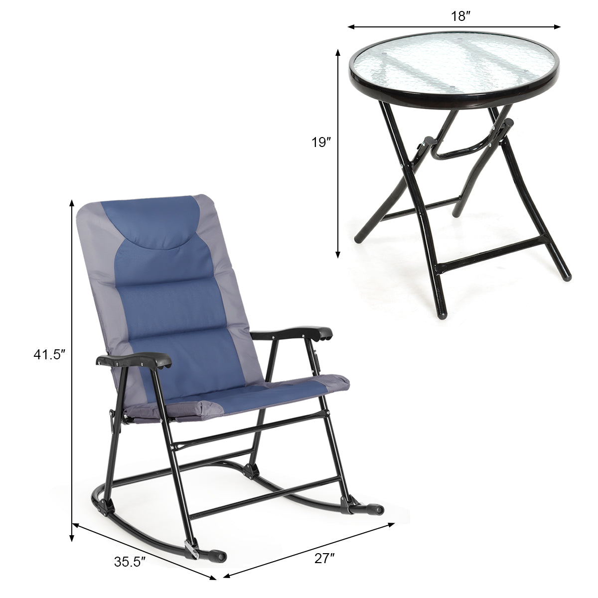 3PCS Folding Bistro Set