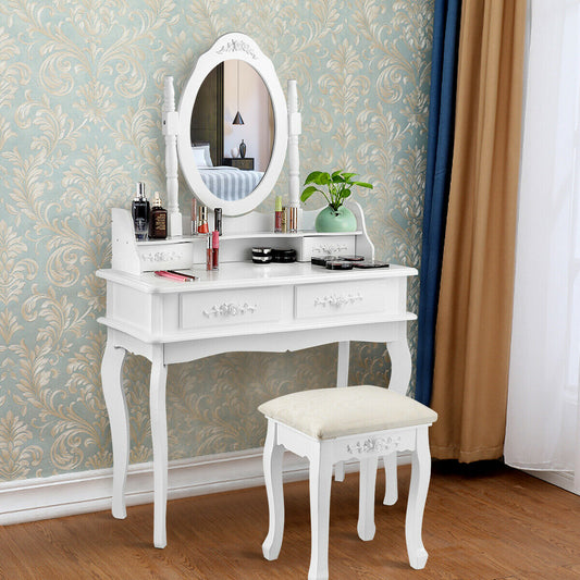 White Vanity Makeup Dressing Table