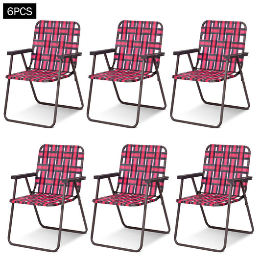 6pcs Folding Beach Chair Camping Lawn