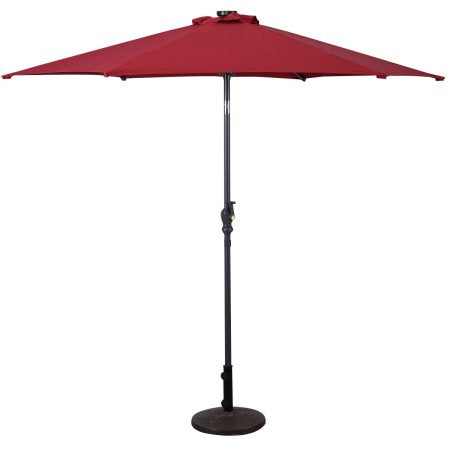 9ft Patio Solar Umbrella LED Patio