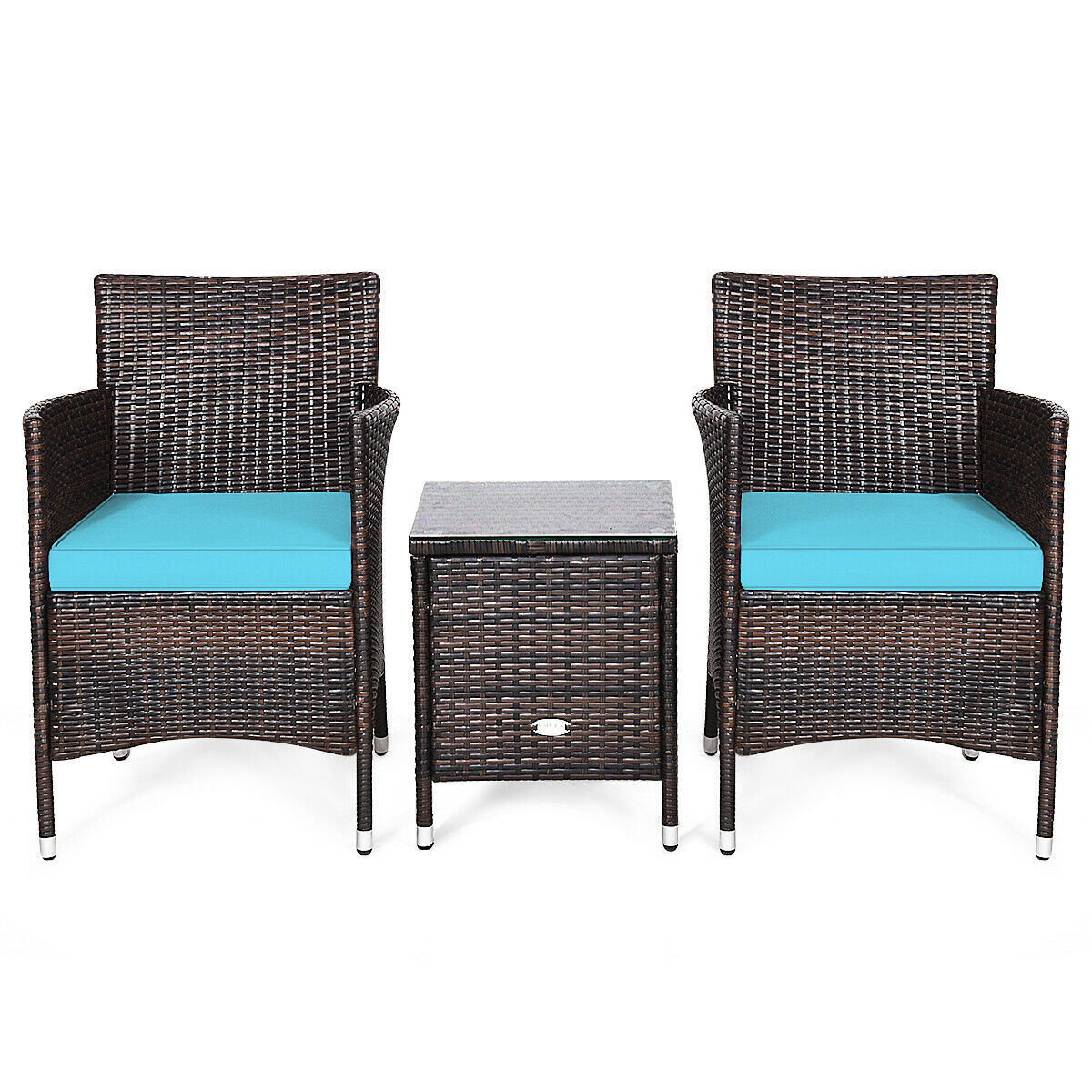 Outdoor 3 PCS Rattan Wicker Furniture Sets