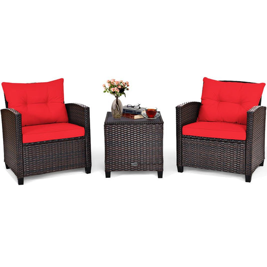 3PCS Patio Rattan Furniture Set