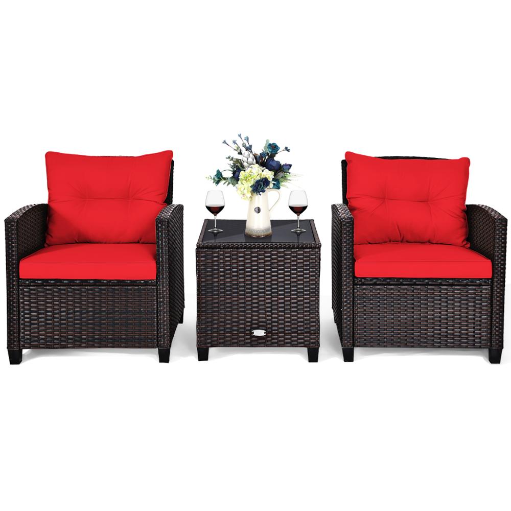 3PCS Patio Rattan Furniture Set