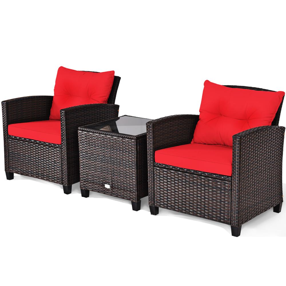 3PCS Patio Rattan Furniture Set