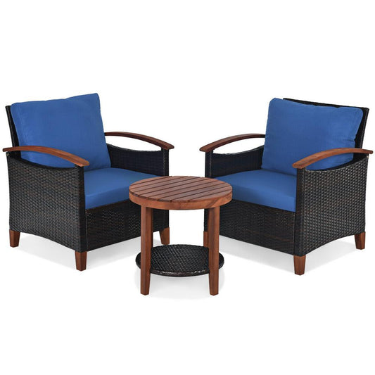 3PCS Patio Rattan Furniture Set