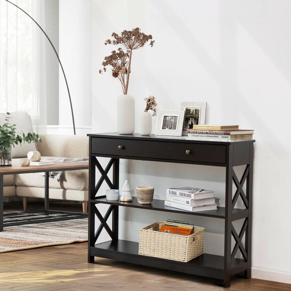 3-Tier Console Table X-Design Sofa Entryway Table