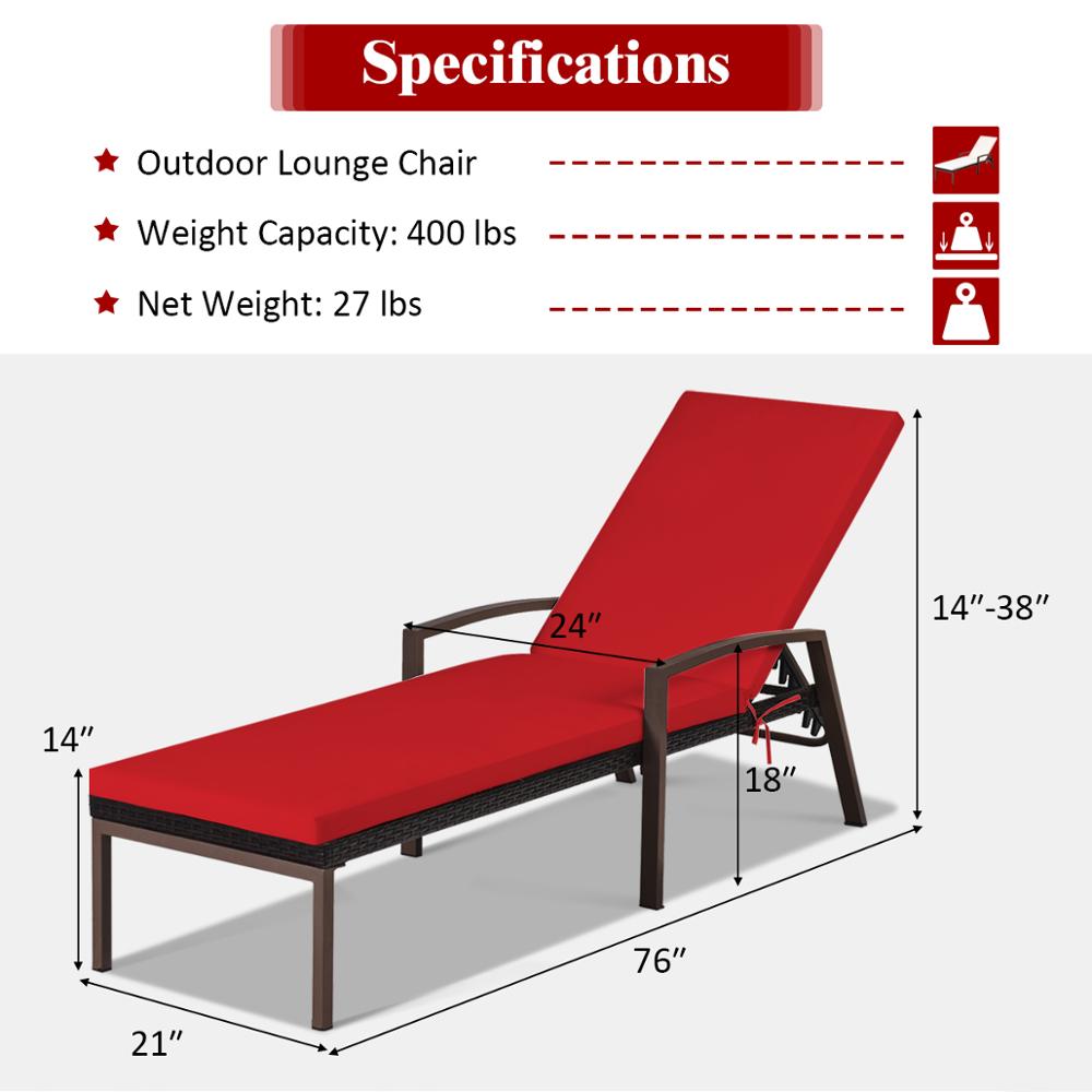 Patio Rattan Lounge Chair