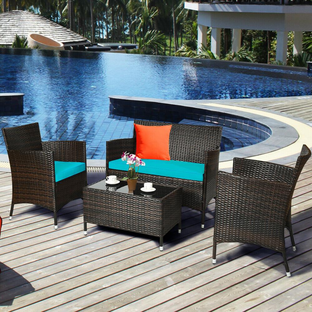 4PCS Rattan Patio Furniture Set