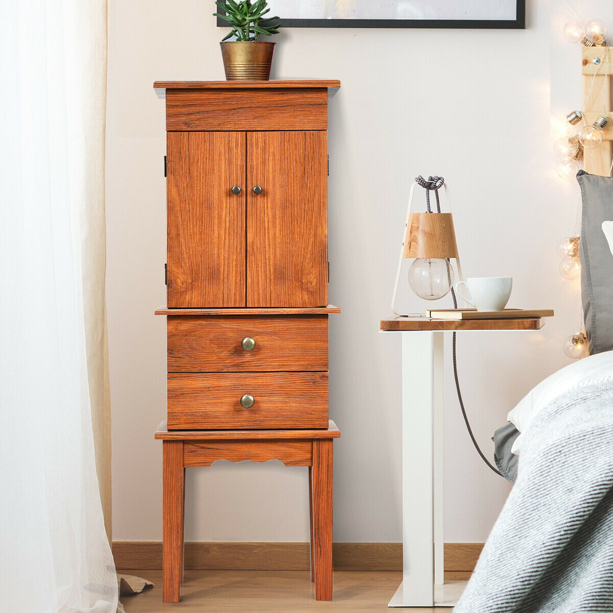 Vintage Jewelry Cabinet Chest Storage Organizer Drawers