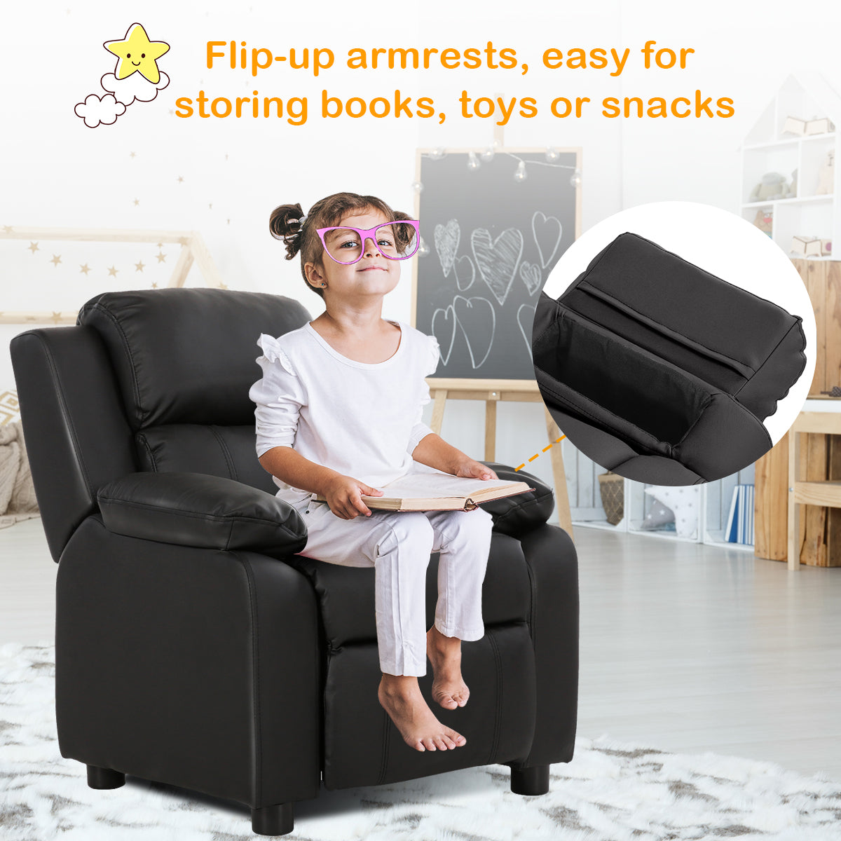 Deluxe Padded Kids Sofa Armchair Recliner