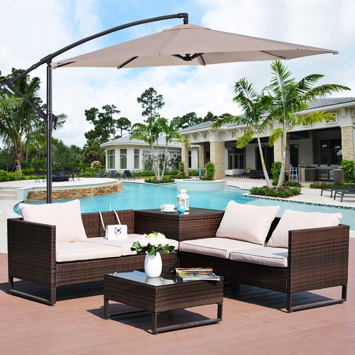 Hanging Umbrella Patio Sun Shade