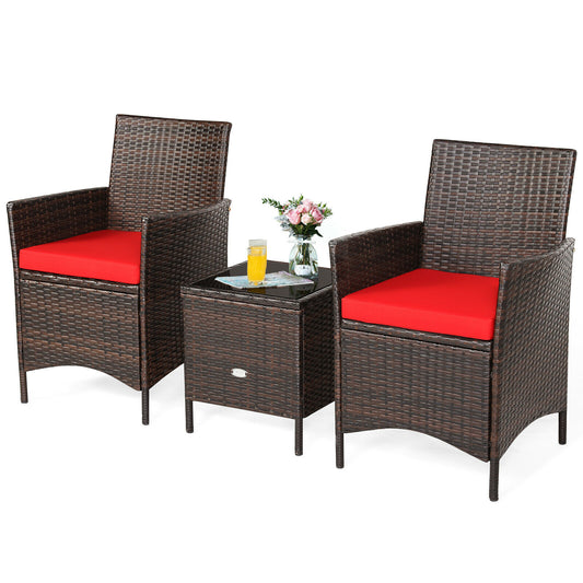 3PCS Patio Rattan Furniture Set