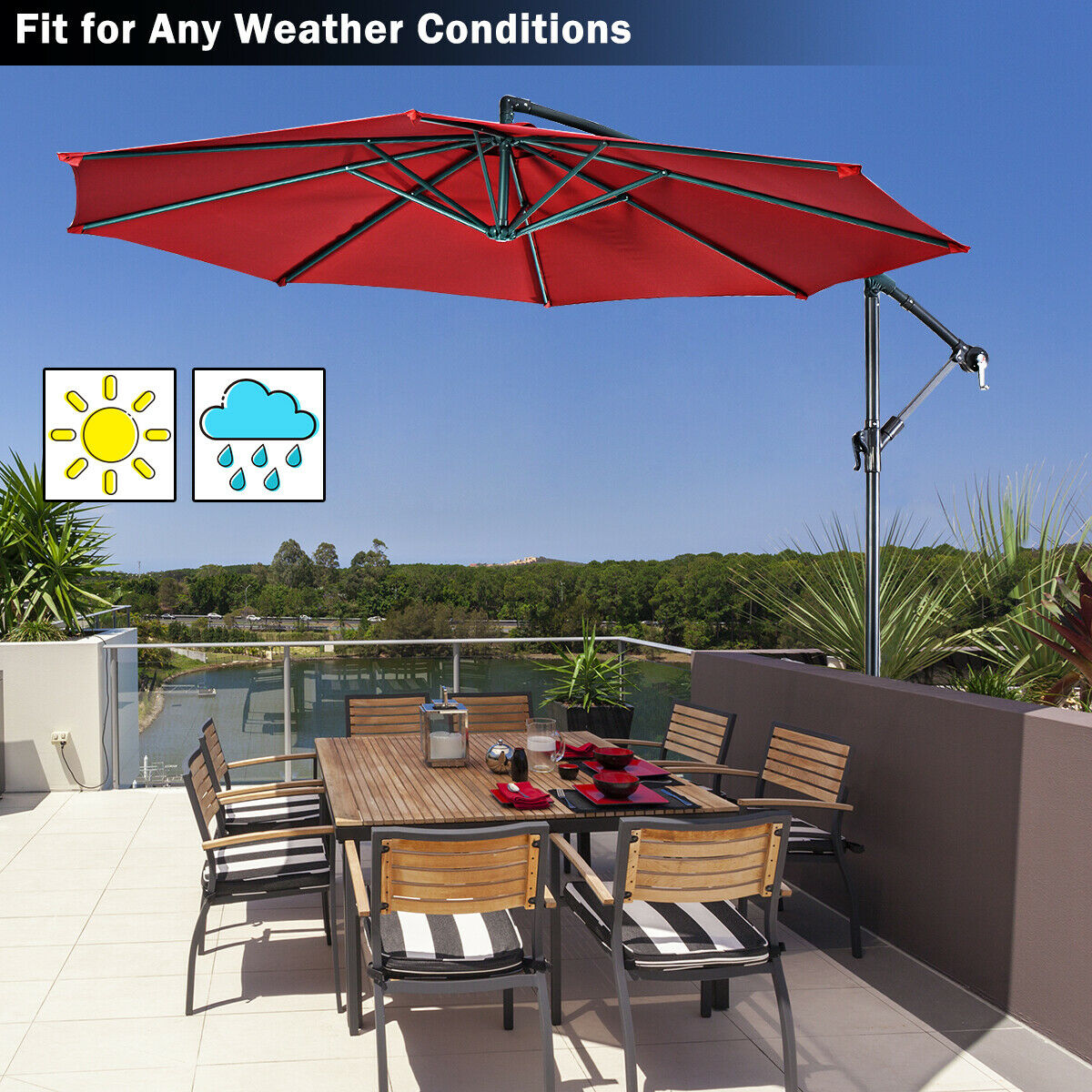 Hanging Umbrella Patio Sun Shade