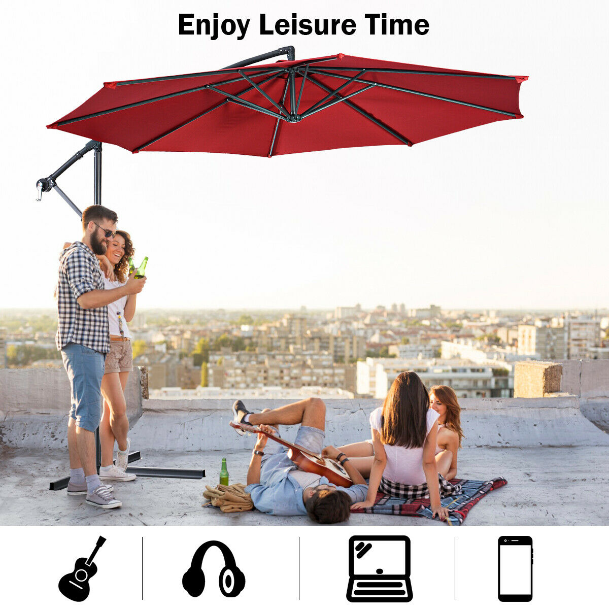 Hanging Umbrella Patio Sun Shade