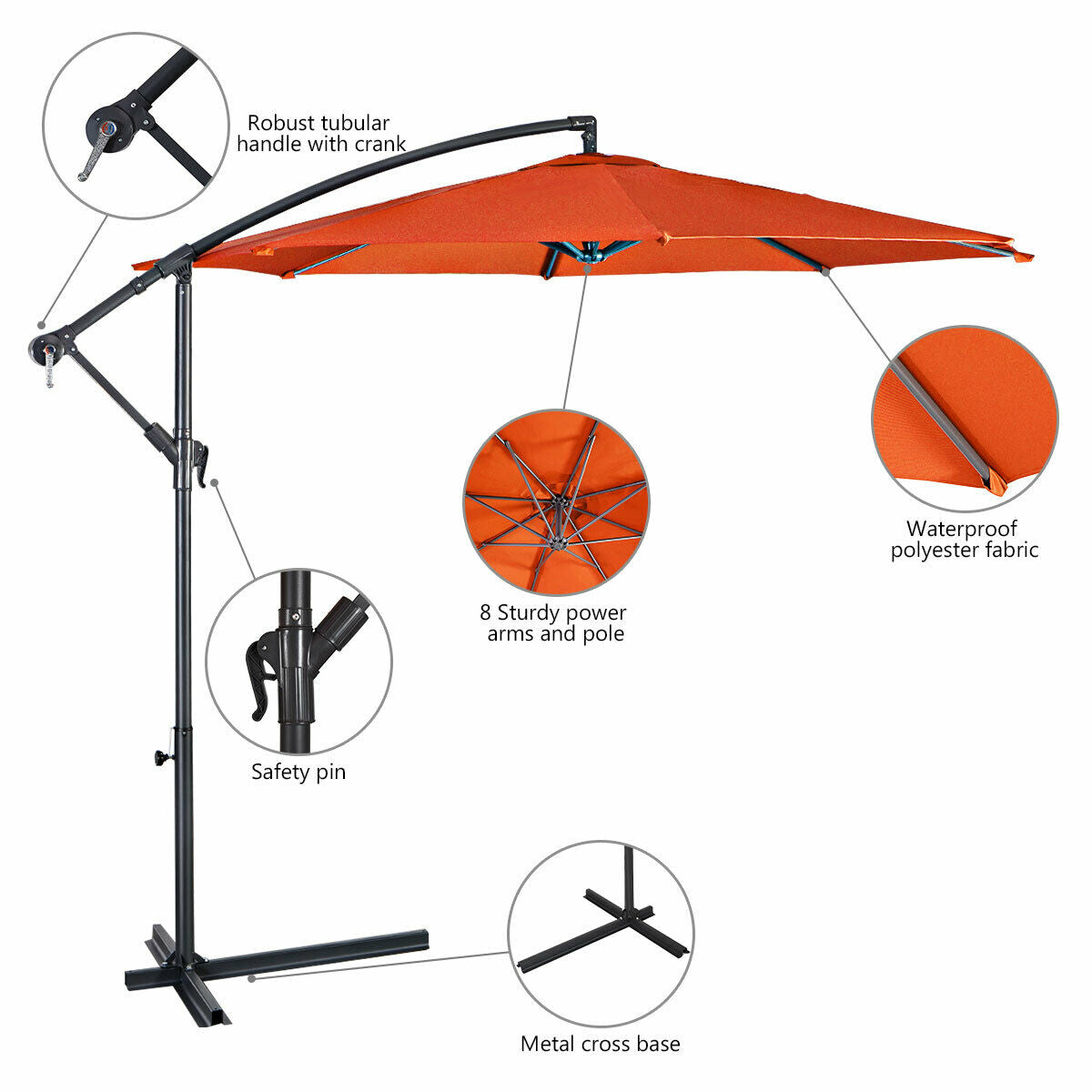 Hanging Umbrella Patio Sun Shade