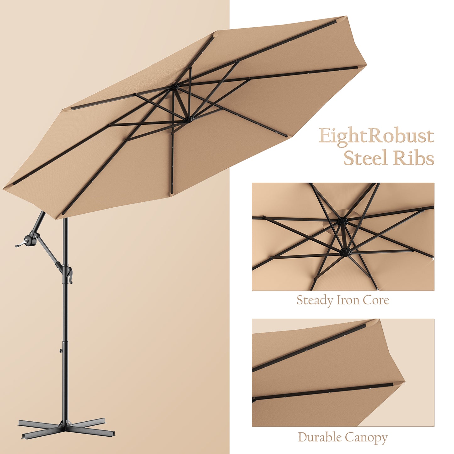 Hanging Solar LED Umbrella Patio