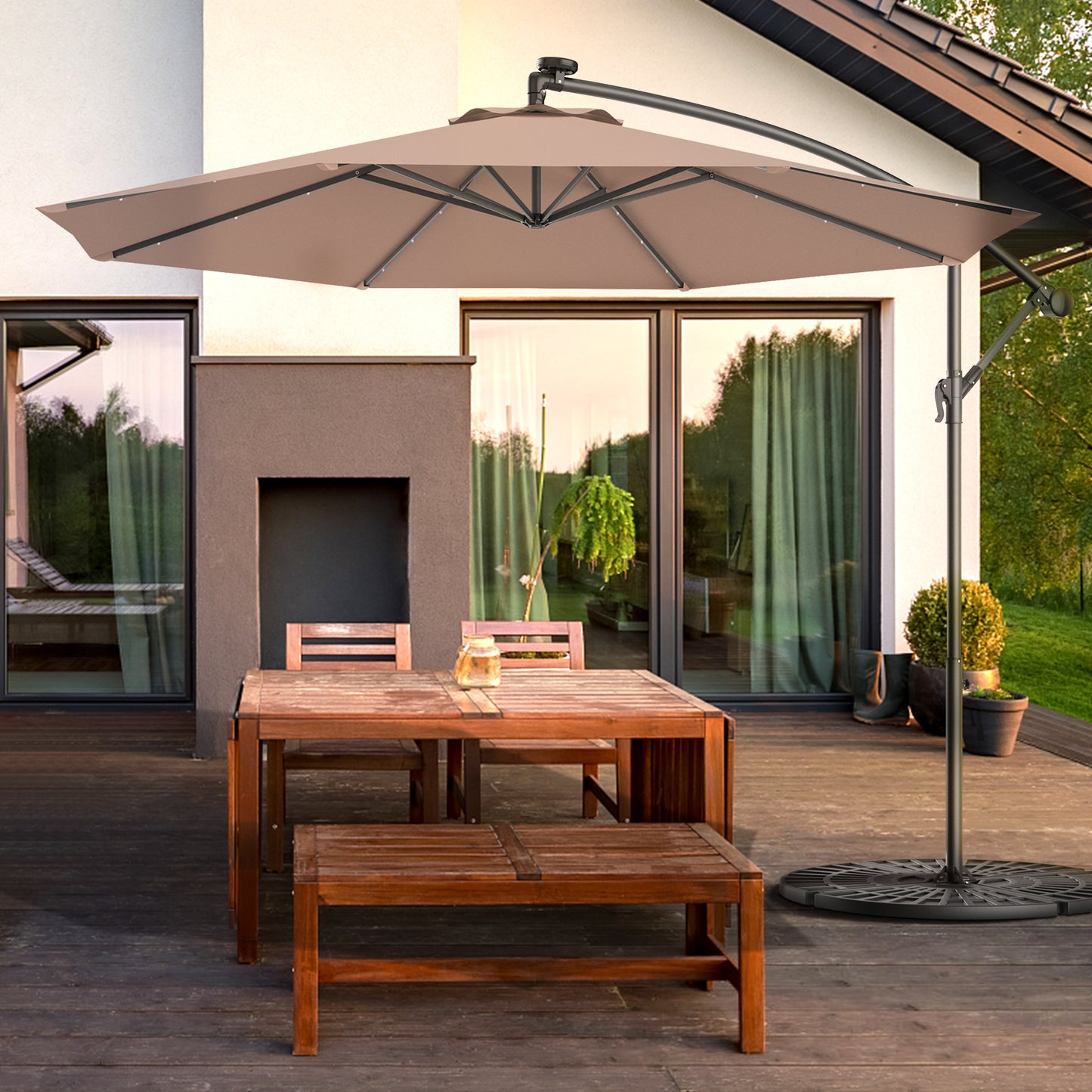 Hanging Solar LED Umbrella Patio