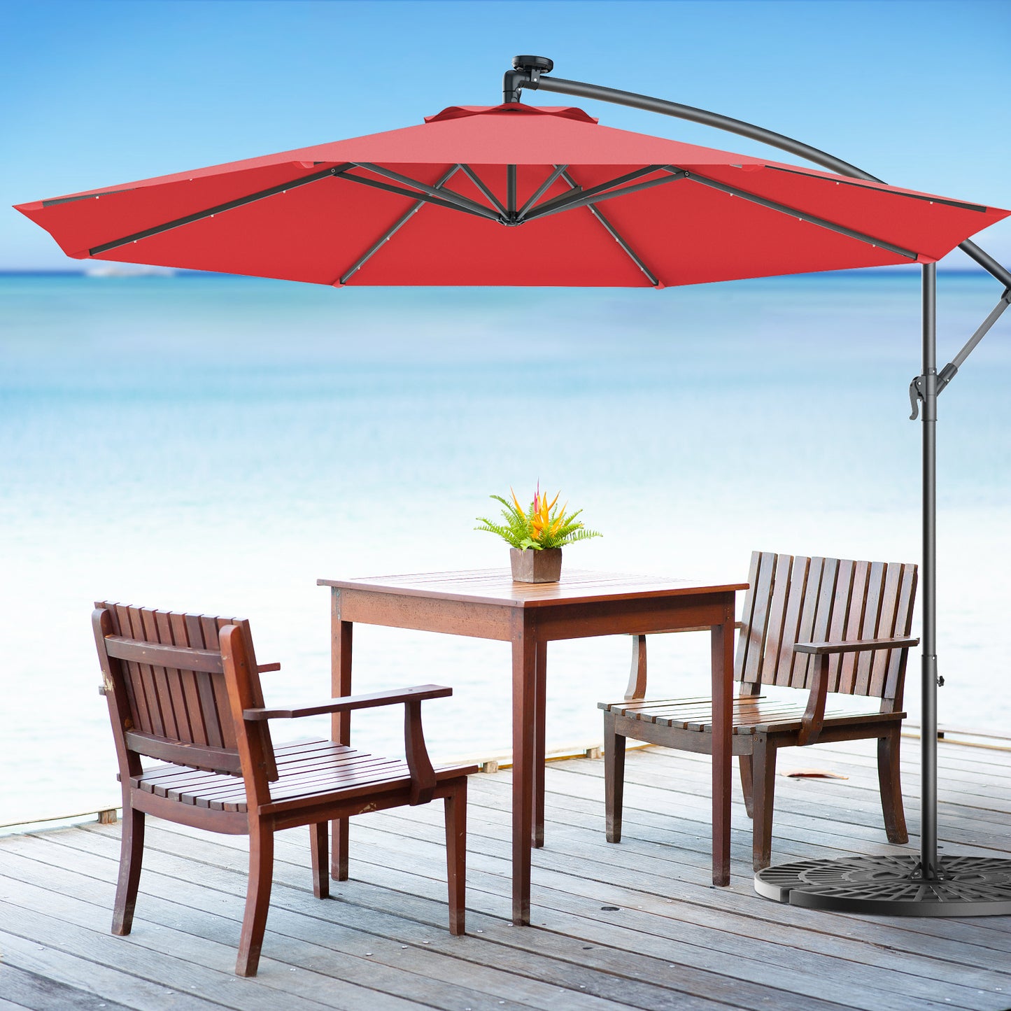 Hanging Solar LED Umbrella Patio