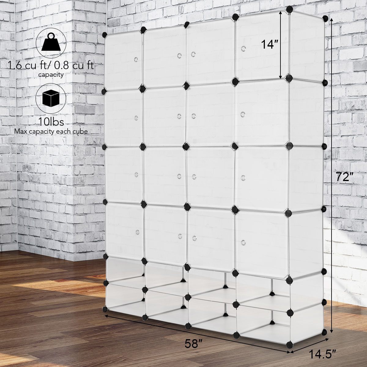 16+8 Cube Portable Clothes Wardrobe Cabinet