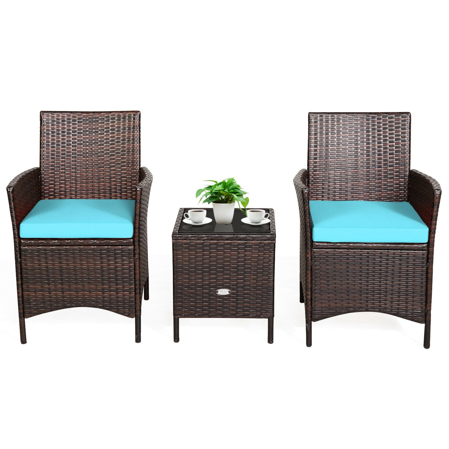 3PCS Patio Rattan Furniture Set