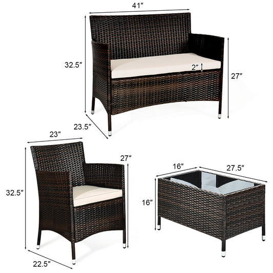 8PCS Rattan Patio Furniture Set