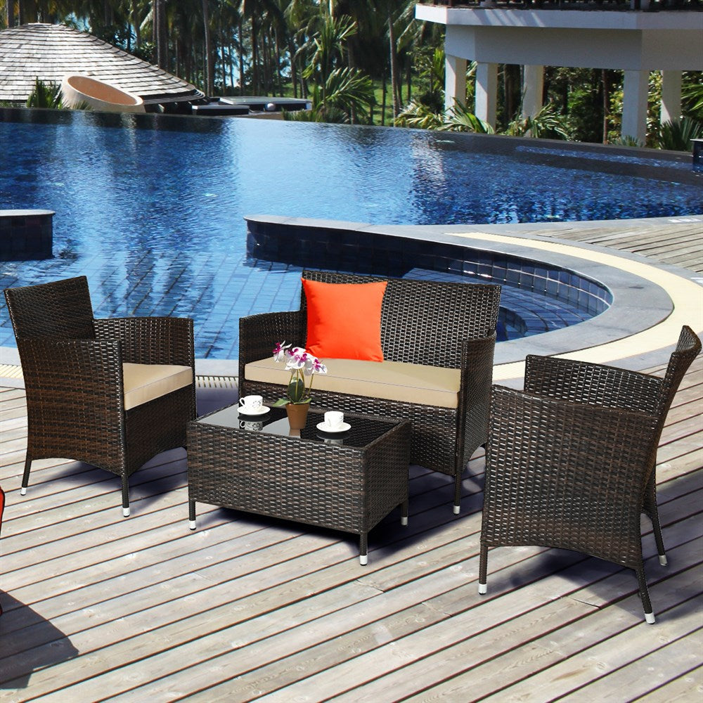 8PCS Rattan Patio Furniture Set