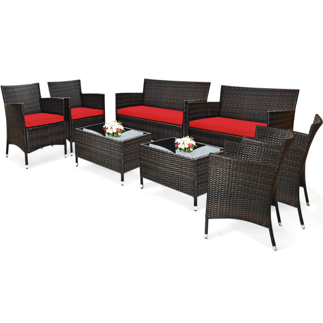 8PCS Rattan Patio Furniture Set