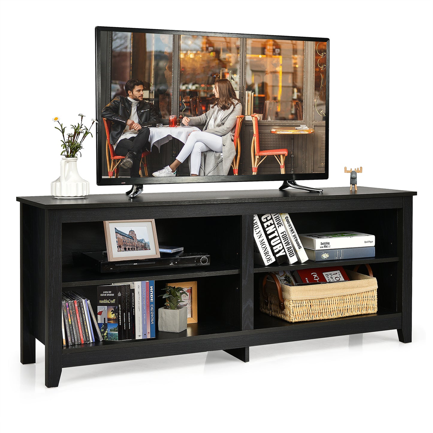 4-Cubby TV Stand Media Console