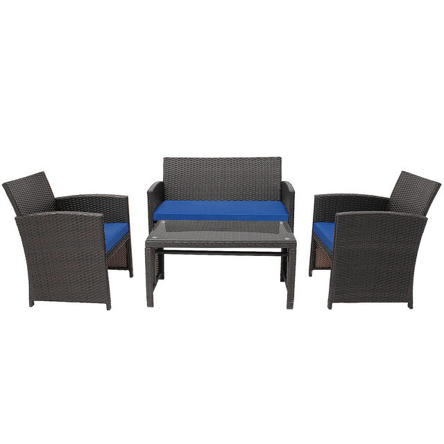 4PCS Patio Rattan Furniture Set