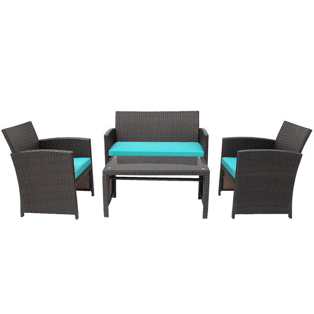 4PCS Patio Rattan Furniture Set