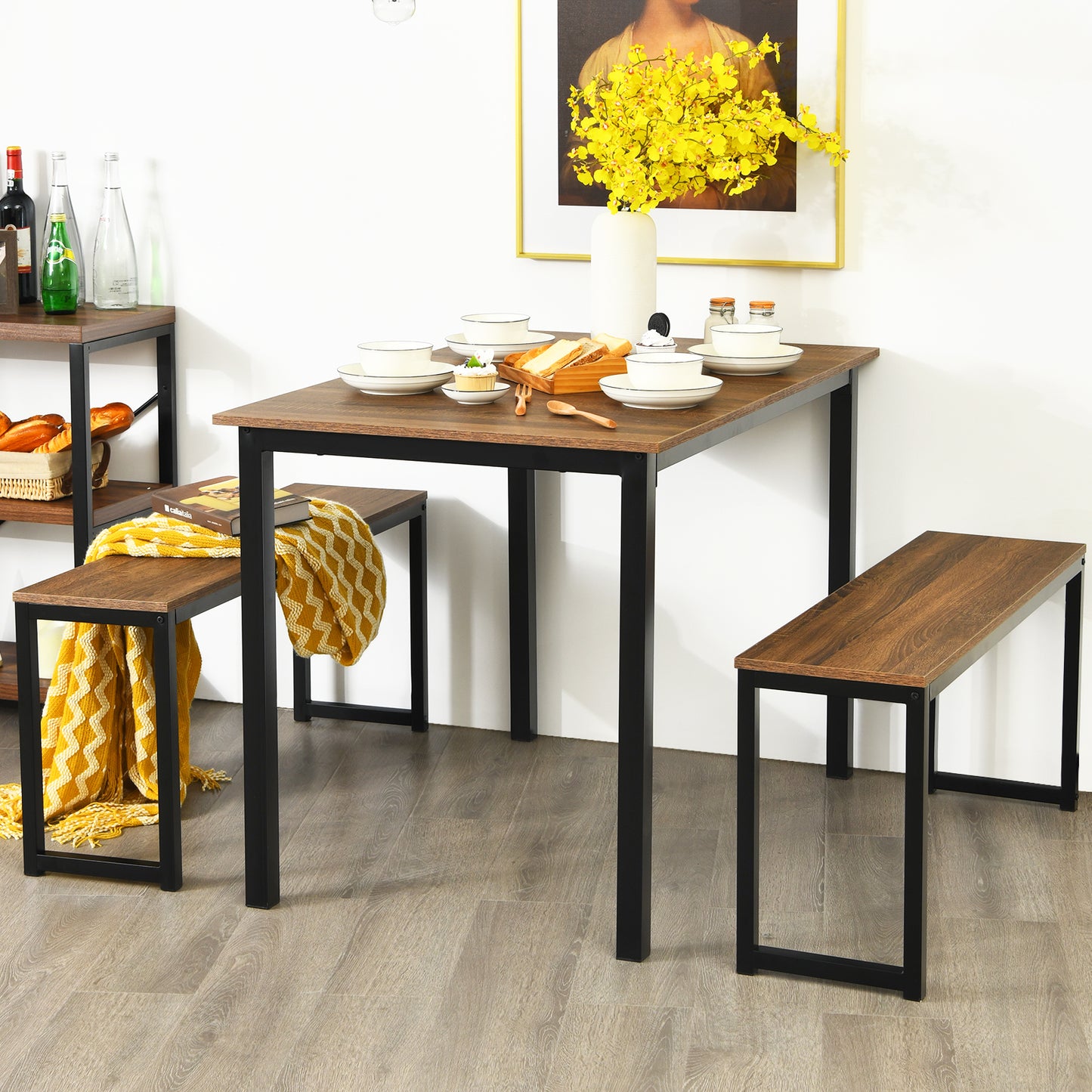 3pcs Dining Table Set Modern Studio