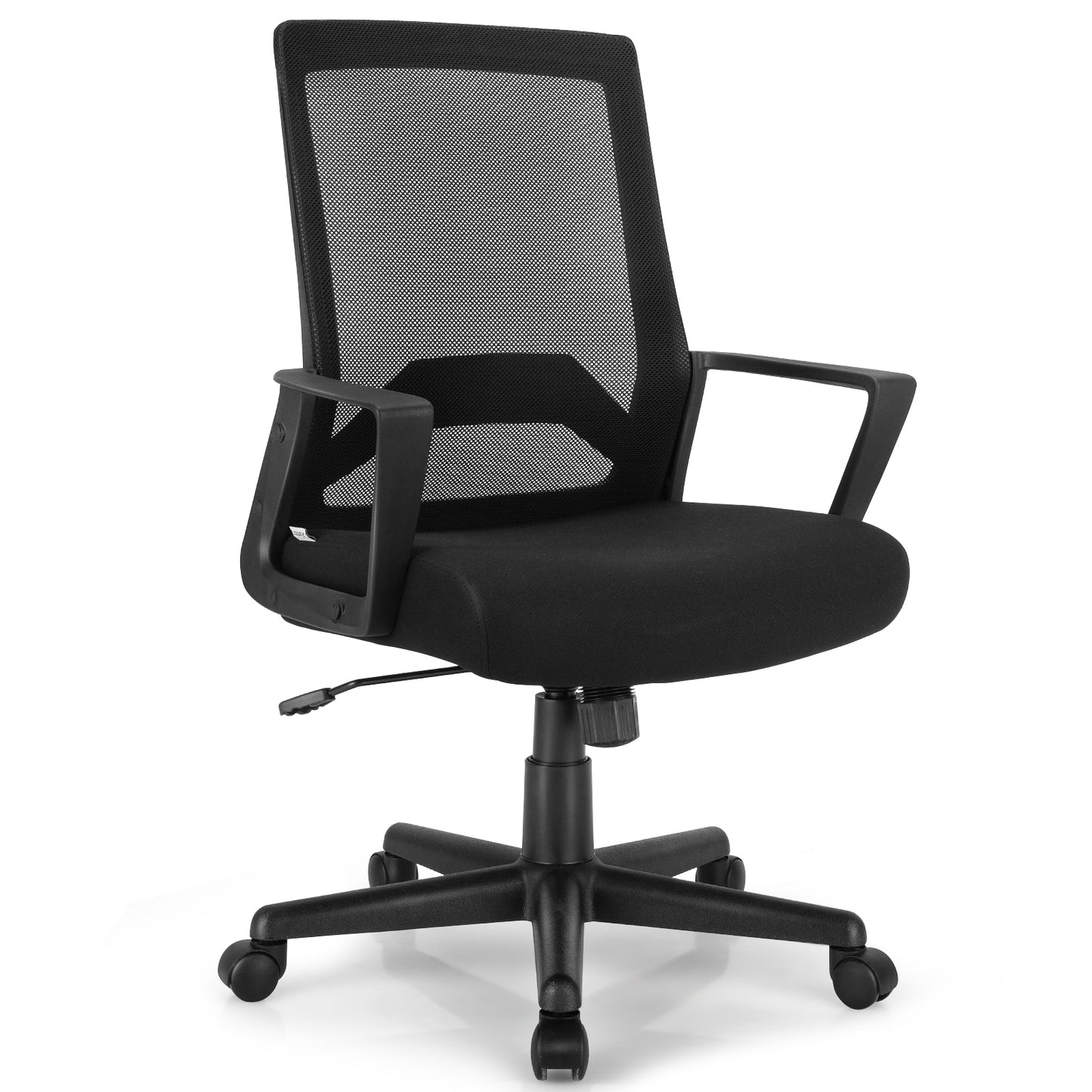 Costway Mesh Office Chair Mid Back Task Chair Height Adjustable w/Lumbar Support HW66725