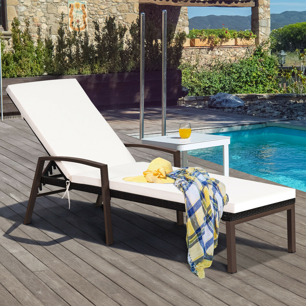 Patio Rattan Lounge Chair