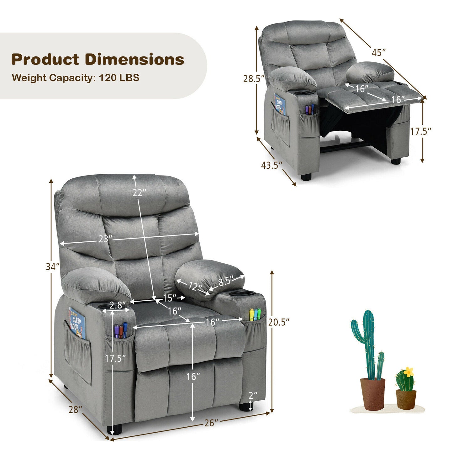 Kids Youth Recliner Chair