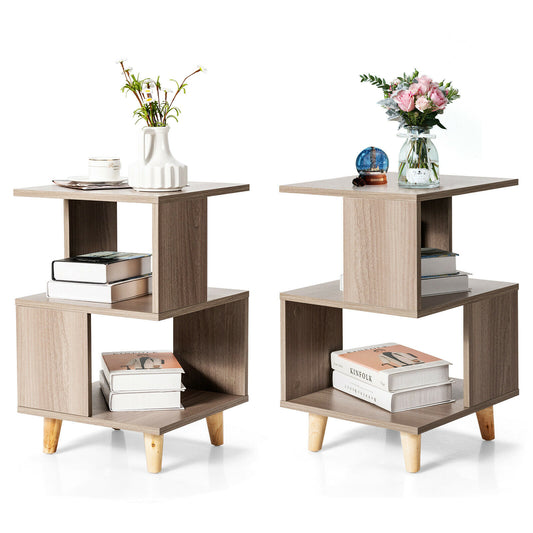 2 PCS Nightstand Set Modern Side End Table