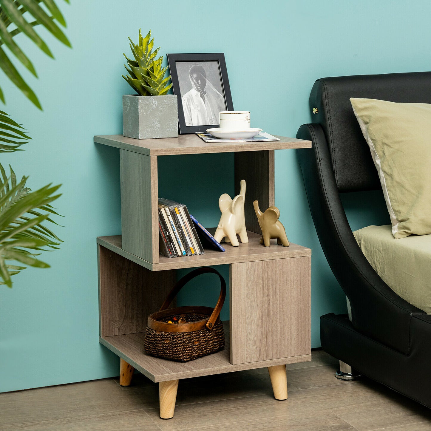 2 PCS Nightstand Set Modern Side End Table