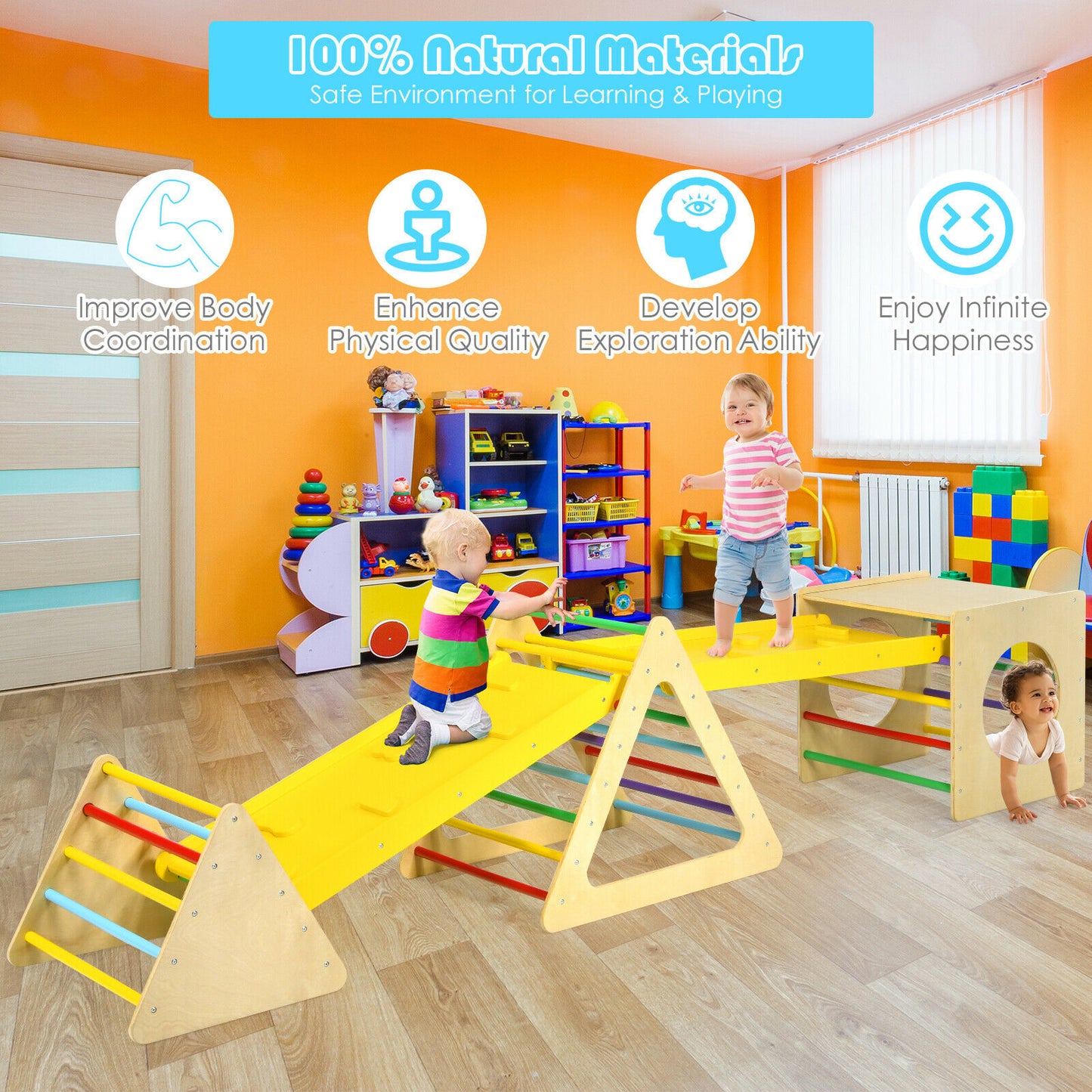 5 in 1 Toddler Playing Set Kids Climbing Triangle