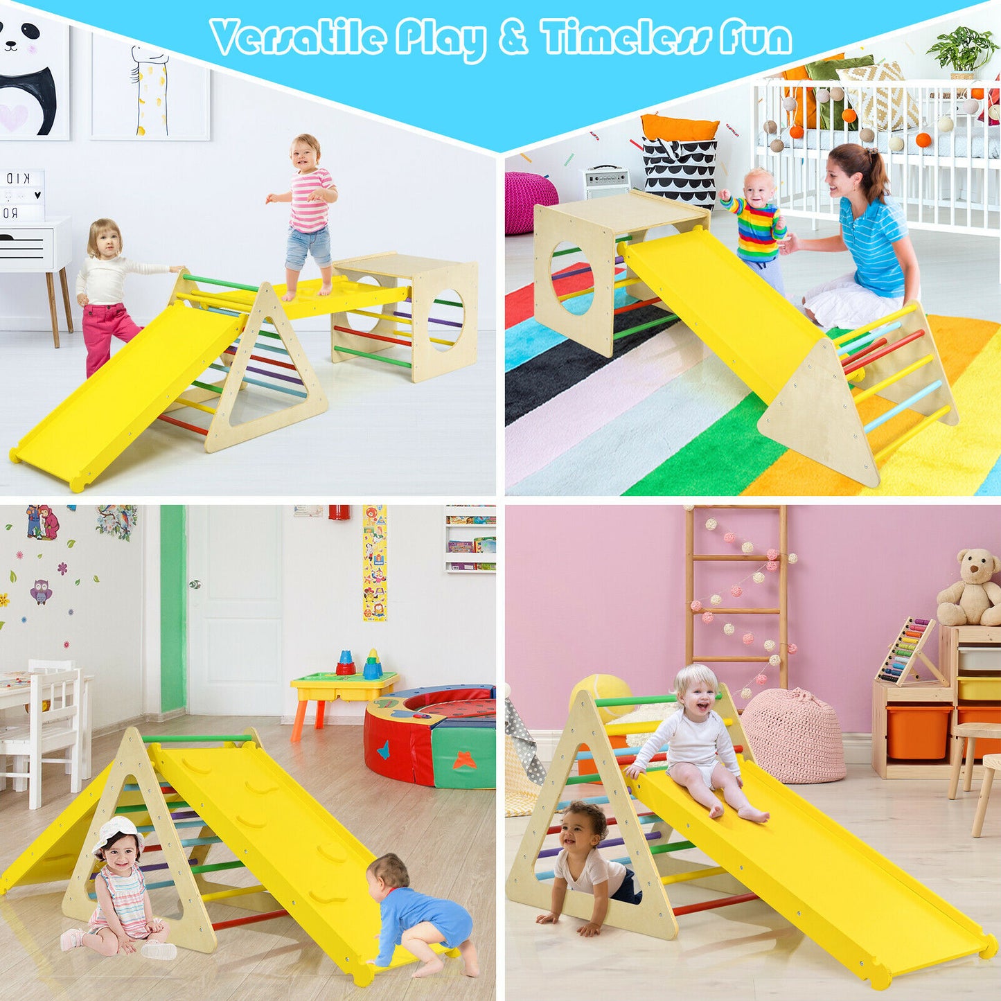 5 in 1 Toddler Playing Set Kids Climbing Triangle