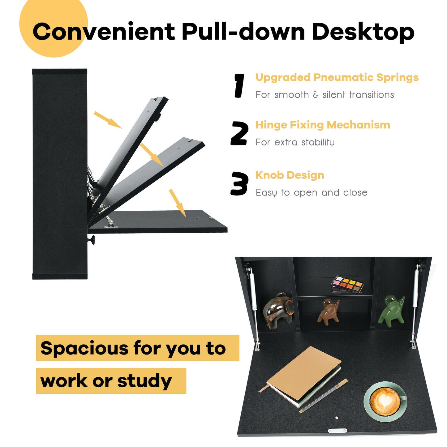 Wall-Mount Floating Desk Foldable