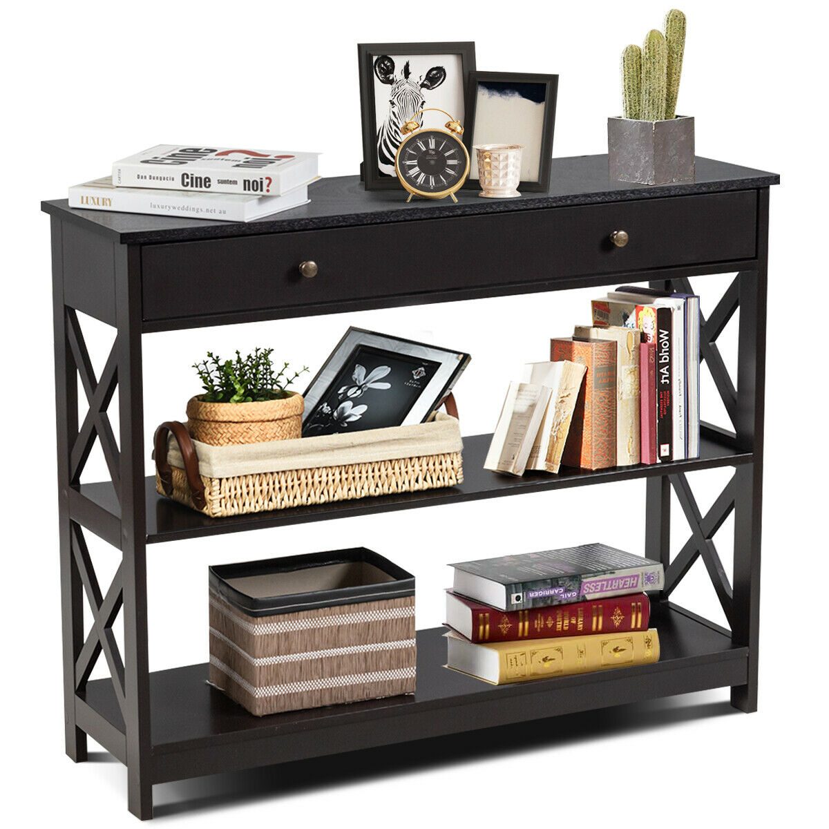 3-Tier Console Table X-Design Sofa Entryway Table