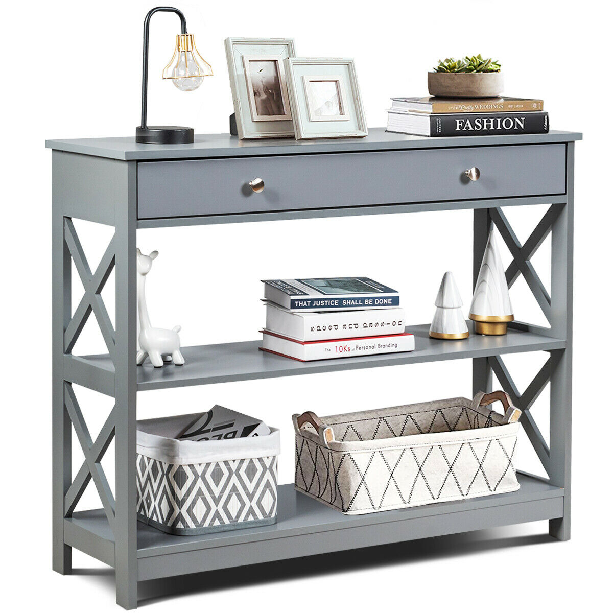 3-Tier Console Table X-Design Sofa Entryway Table