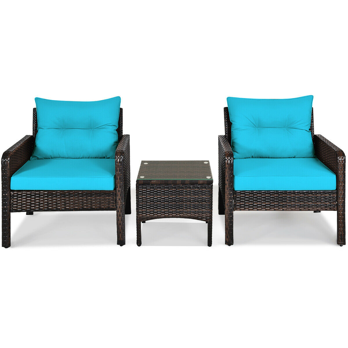 3PCS Outdoor Rattan Conversation Set