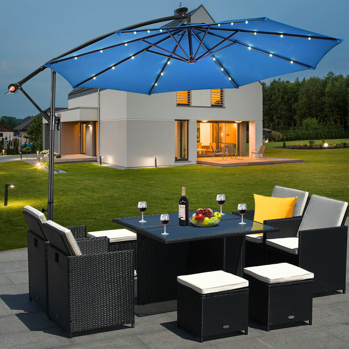 Hanging Solar LED Umbrella Patio