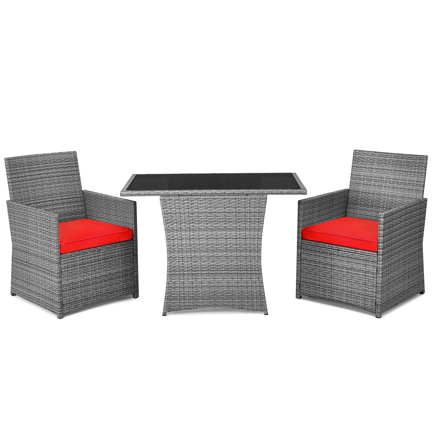 3PCS Patio Rattan Furniture Set